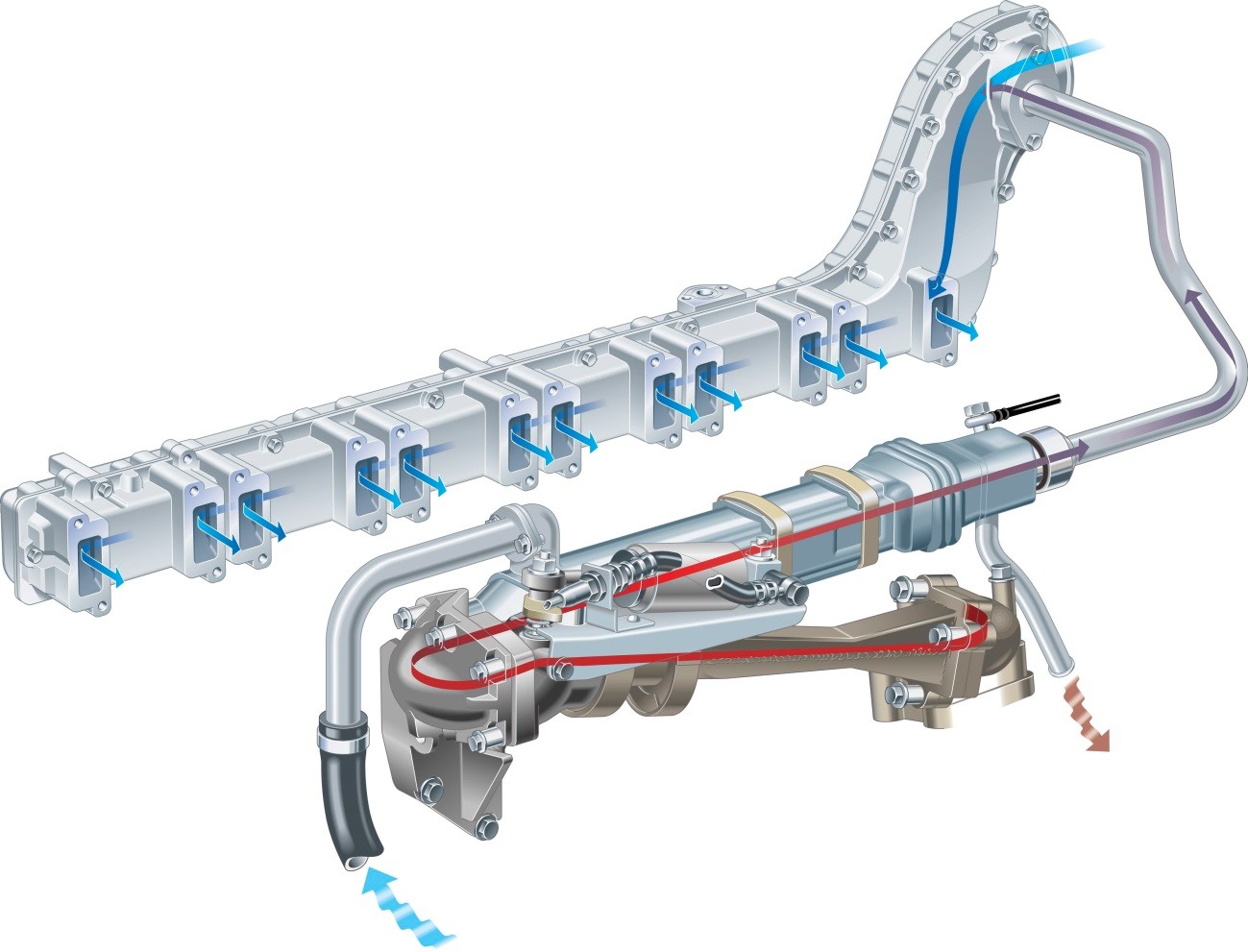 HD Diesel Engines with EGR Technology cat turbocharger diagram of engine 
